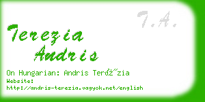 terezia andris business card